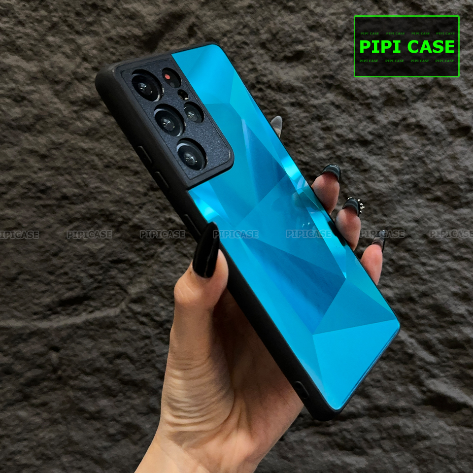 Ốp Lưng Samsung S21 Ultra 5G - Kim Cương 6D - Xanh Ngọc_thumbnail_1