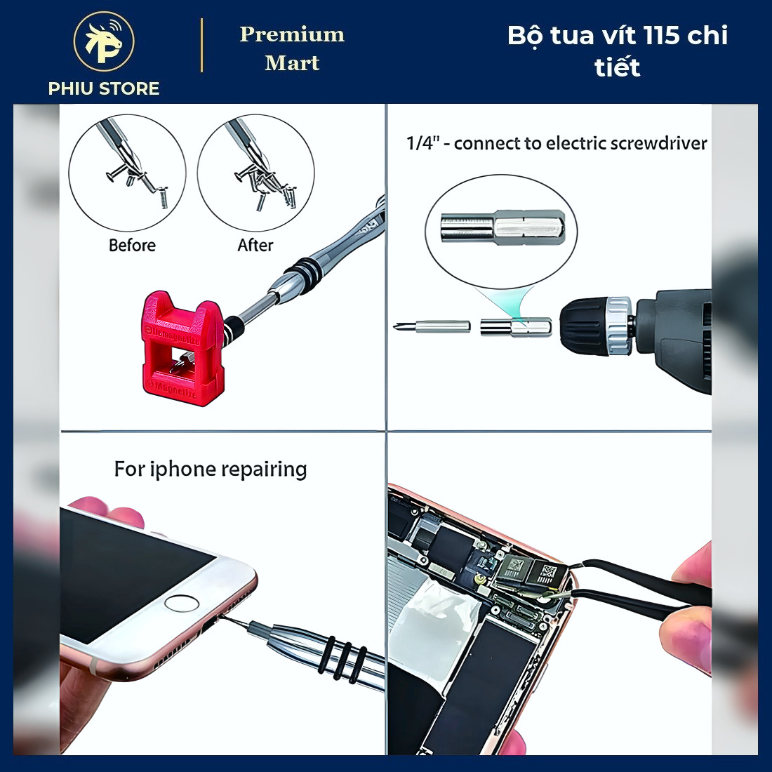 Bộ Tua Vít Mini - Bộ Tua Vít 115 Chi Tiết, Hộp Tua Vít Sửa Điện Thoại - PHIU STORE_thumbnail_3