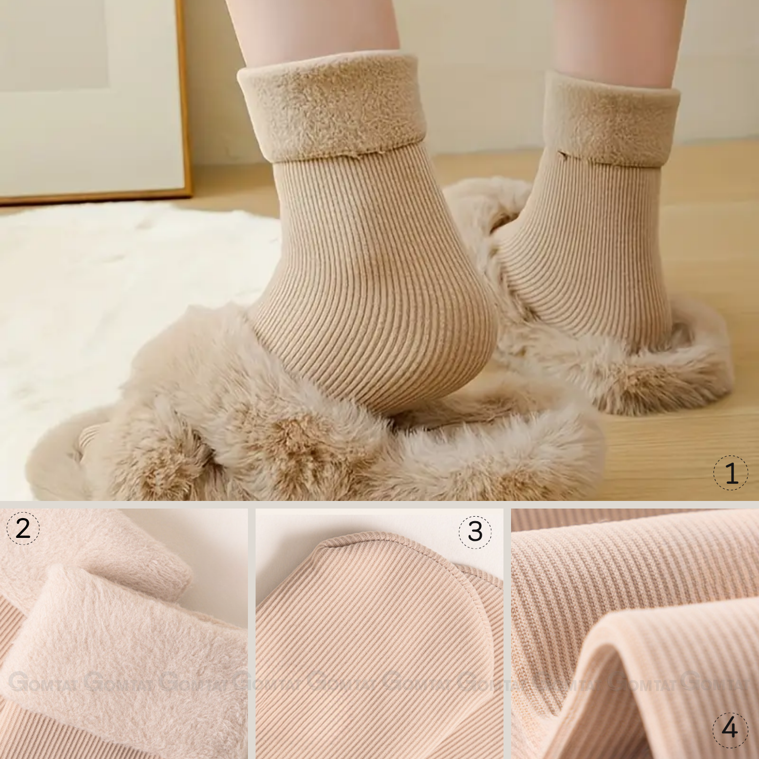 Combo 5 đôi tất lông cổ cao nữ giữ ấm GOMTAT, vớ nữ mùa đông chất liệu cotton mềm mại, thoáng khí - OAS-1709_thumbnail_6