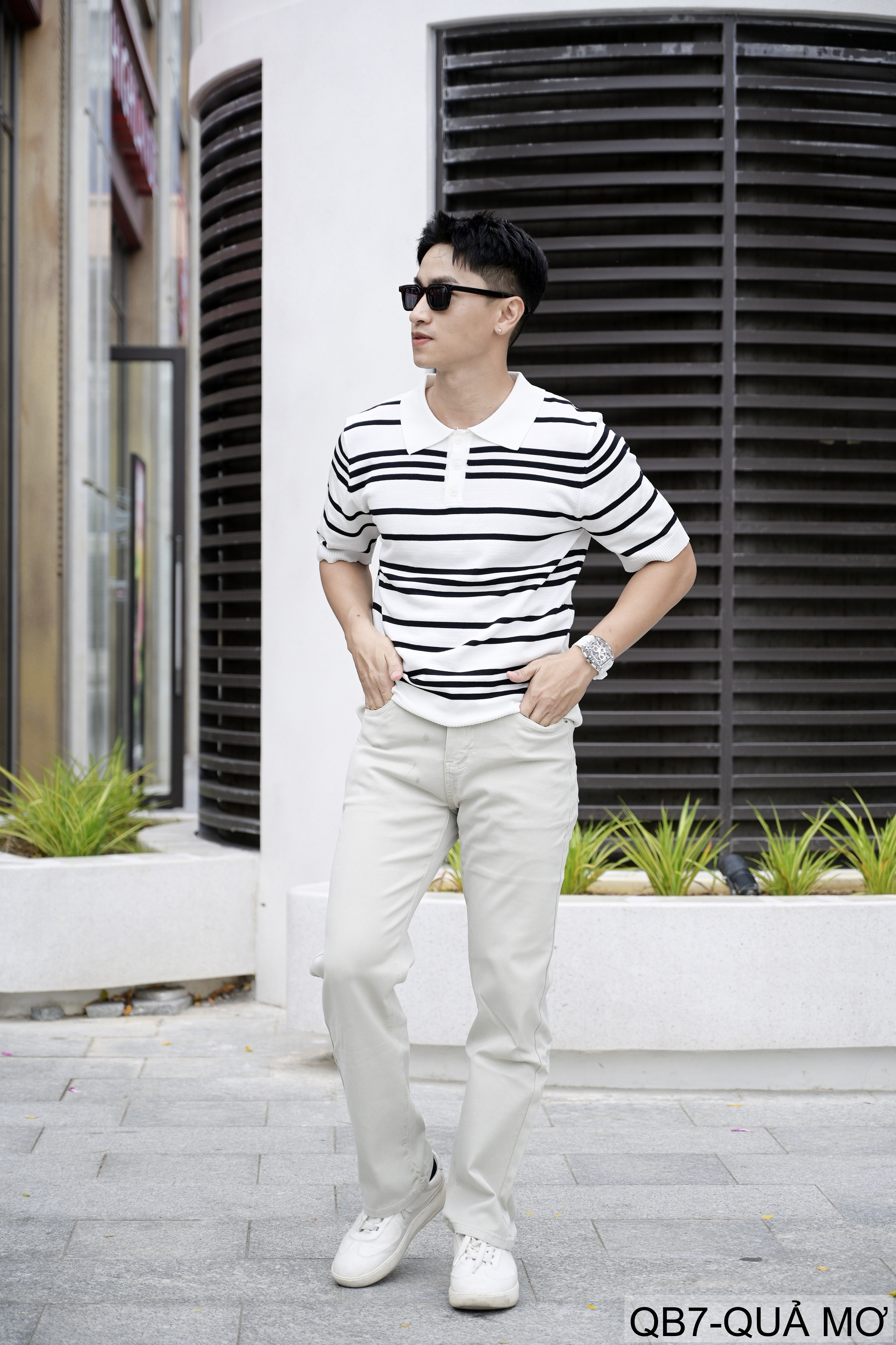 QB7 - Quần Jeans Ống Đứng Cạp Cao Màu Quả Mơ Dáng Suông Thời Thượng Cho Nam_thumbnail_5