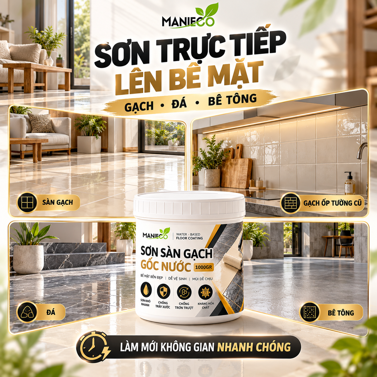 Sơn Gạch, Sàn Đa Năng, Sơn Trên Các Bề Mặt Sàn Gỗ, Gạch, Đá, Xi Măng, Sơn Gốc Nước An Toàn, Mùi Dễ Chịu. Dung Tích 1KG = 5-6m2_thumbnail_10