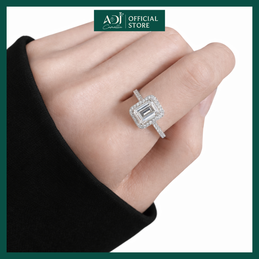 Bộ Trang Sức Bạc 925 ADJ CICILIA Cao Cấp - Quà Tặng Ý Nghĩa Gồm Dây Chuyền, Nhẫn, Bông Tai Đính Đá Sang Trọng [TẶNG HỘP