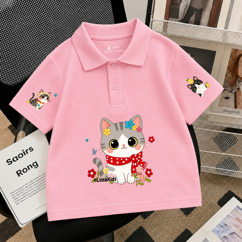 Áo polo cho bé gái hình Hello Kitty nhiều mẫu - Loza Kids PL008_thumbnail_7