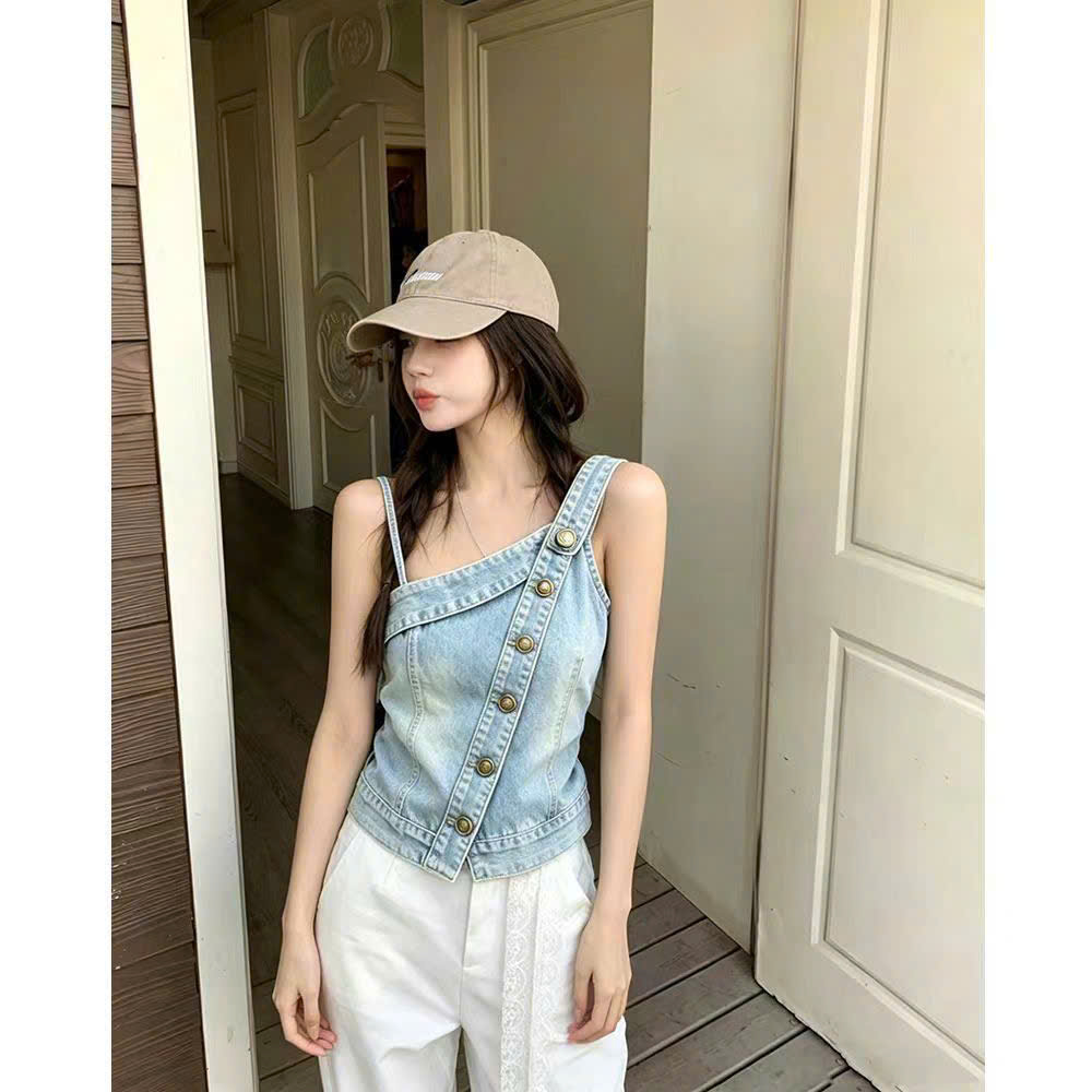MS XM2502427: Áo Hai Dây Denim Lệch Vai_thumbnail_2