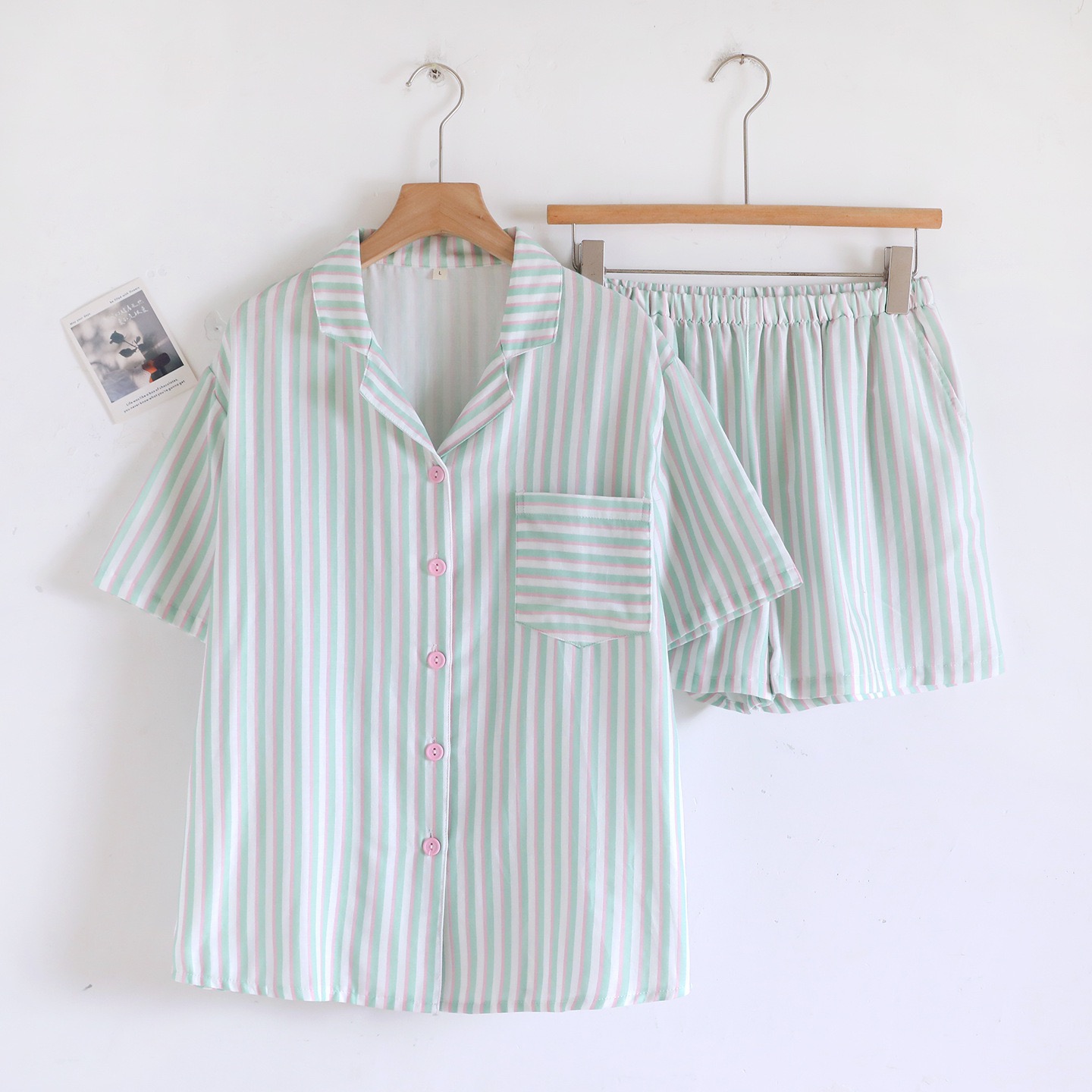 Set pizama kẻ sọc xô cotton