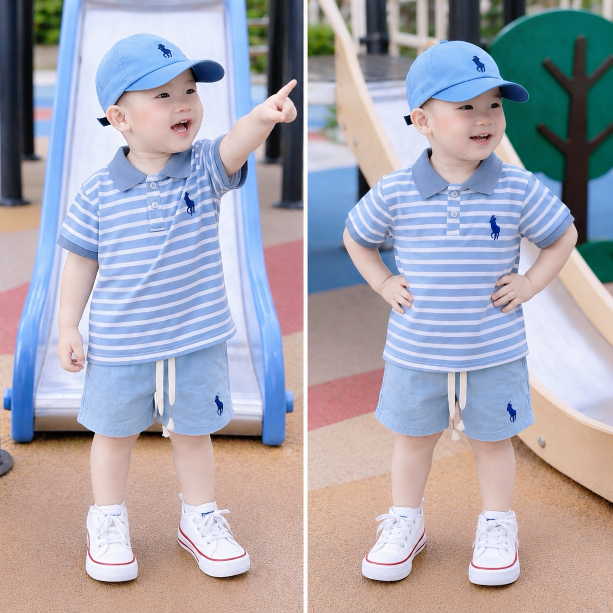 N33 BỘ POLO NGỰA SỌC XANH KÈM MŨ- A111.111_thumbnail_2