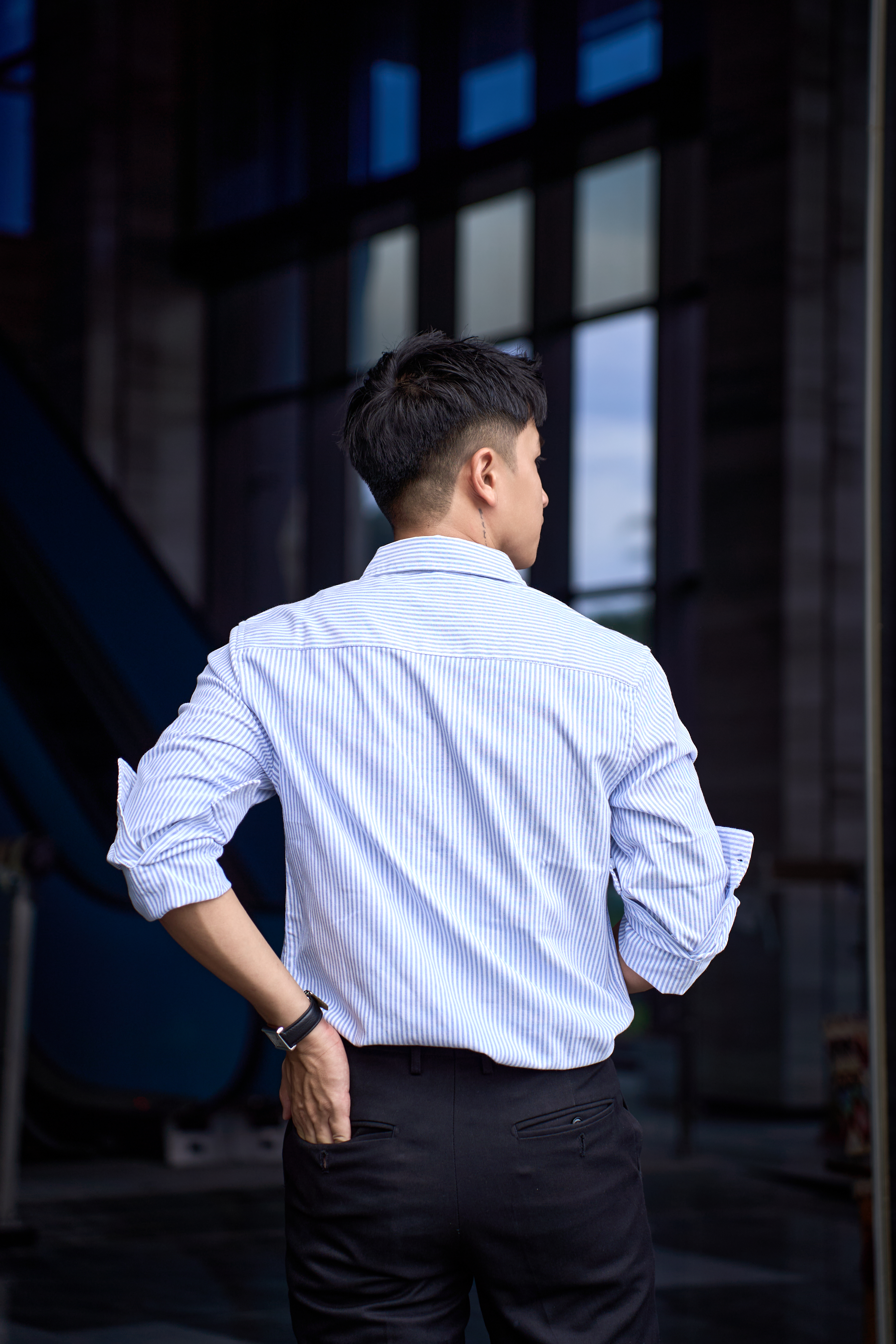 SA101 - Áo sơ mi nam dài tay kẻ sọc phong cách Nhật, dáng rộng thoải mái, chất cotton mềm mại_thumbnail_9