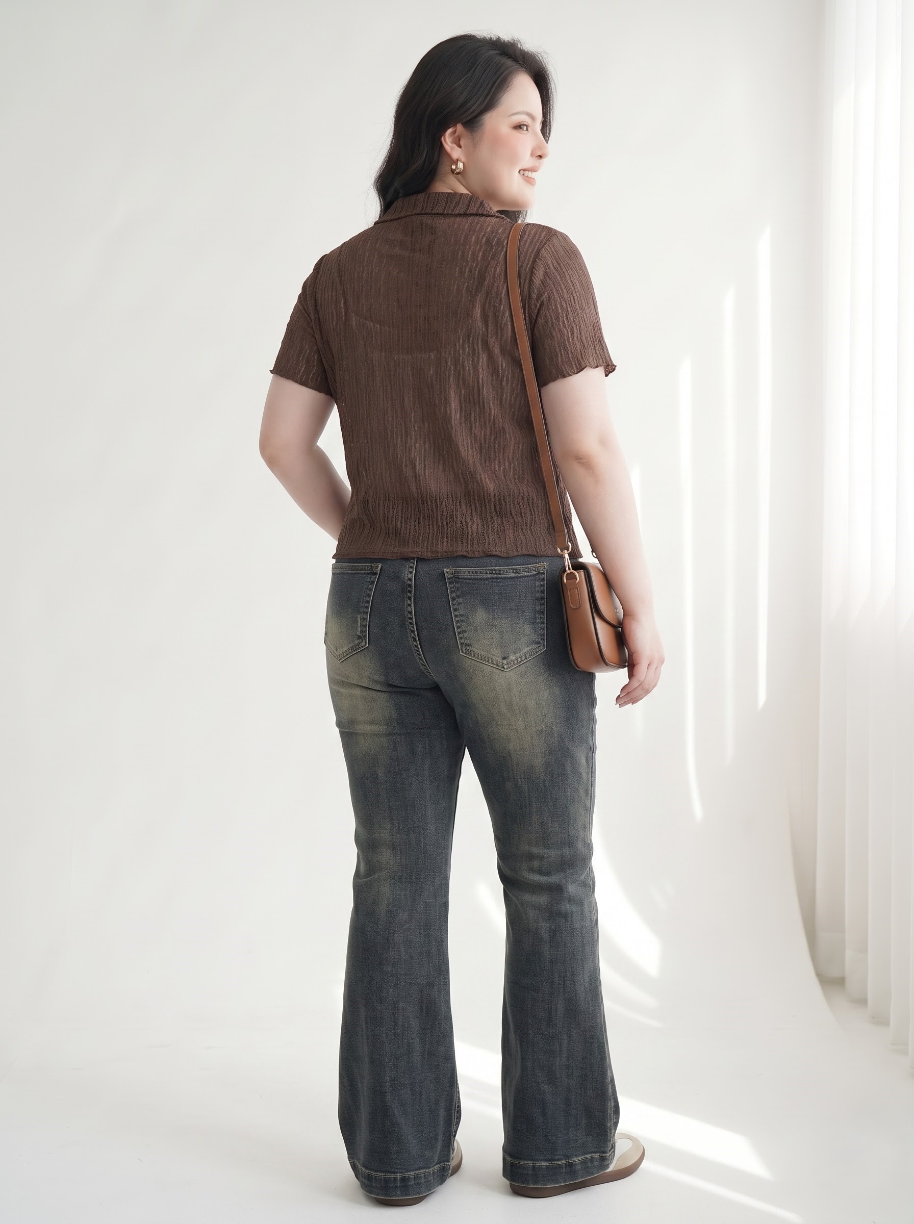 Quần Jean Loe Basic Co Giãn Bigsize Nữ Lưng Cao Dài 100cm Tạo Cảm Giác Chân Dài - Vừa 55–90kg - QJ335_thumbnail_1