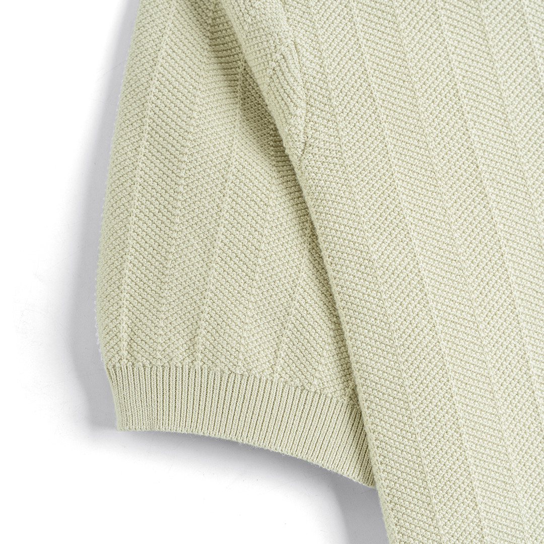 Polo Dệt Kim Herringbone Phối Viền Cổ_thumbnail_3
