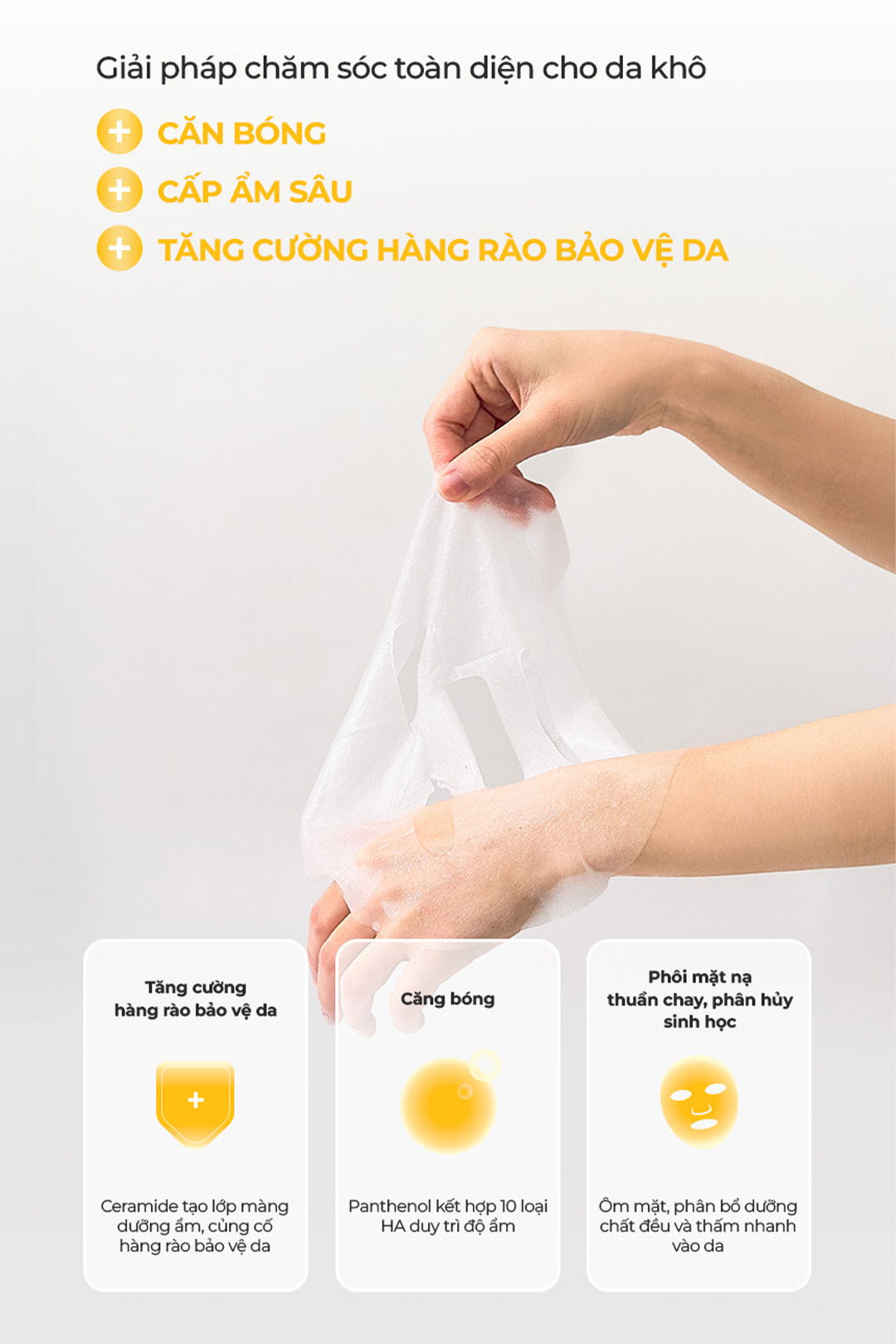 Mặt nạ cấp ẩm, làm dịu, phục hồi và tăng cường hàng rào bảo vệ da Elravie Hyaluronic Ceramide Mask