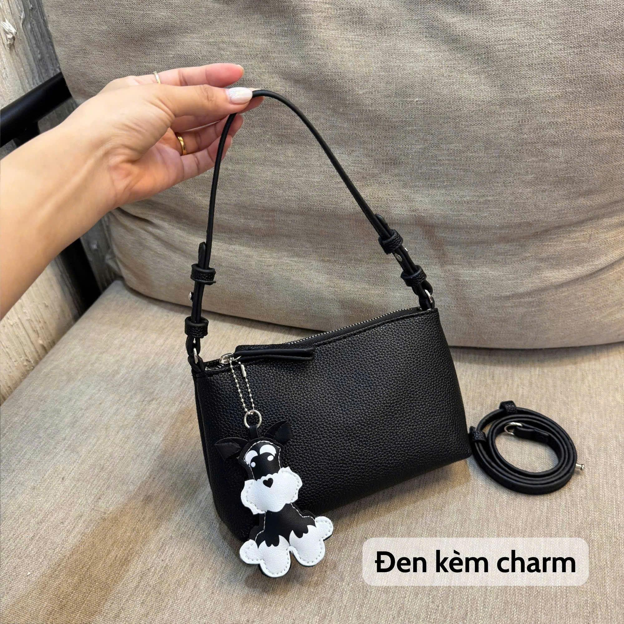 (Tặng Kèm Móc) Túi Kẹp Nách Nữ Da PU Vân Gạo Túi Xách Dáng Bánh Mì CUN413_thumbnail_2
