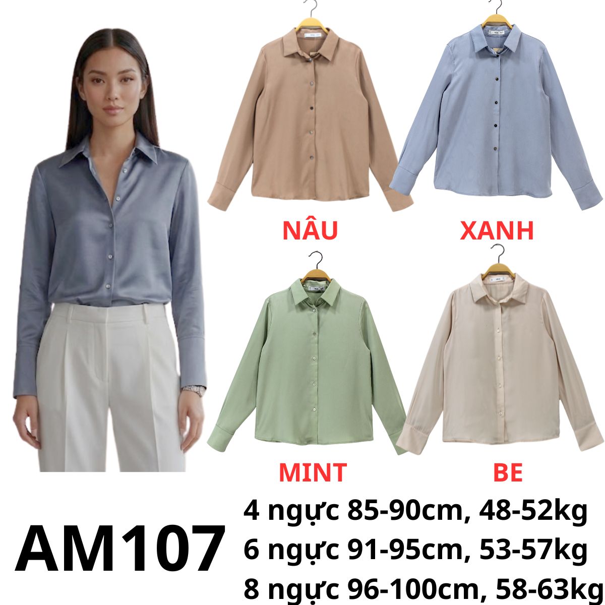 AM107 - Áo sơ mi lụa