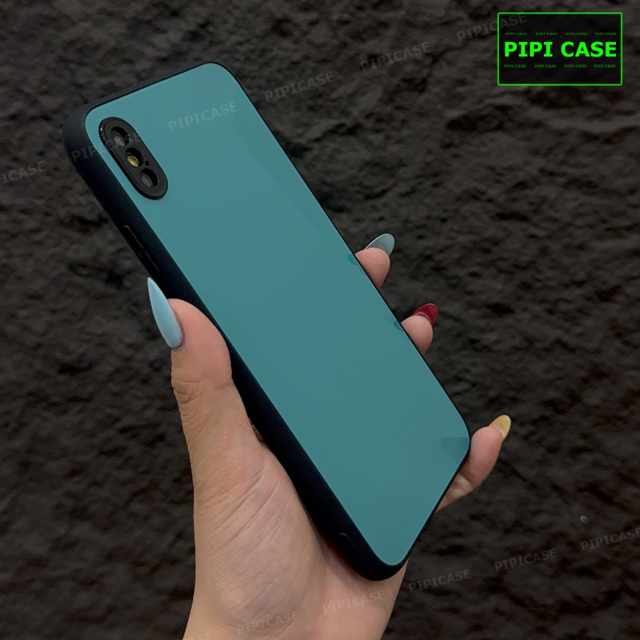 Ốp Lưng iPhone X / XS - Kim Cương 6D - Xanh Ngọc_thumbnail_4