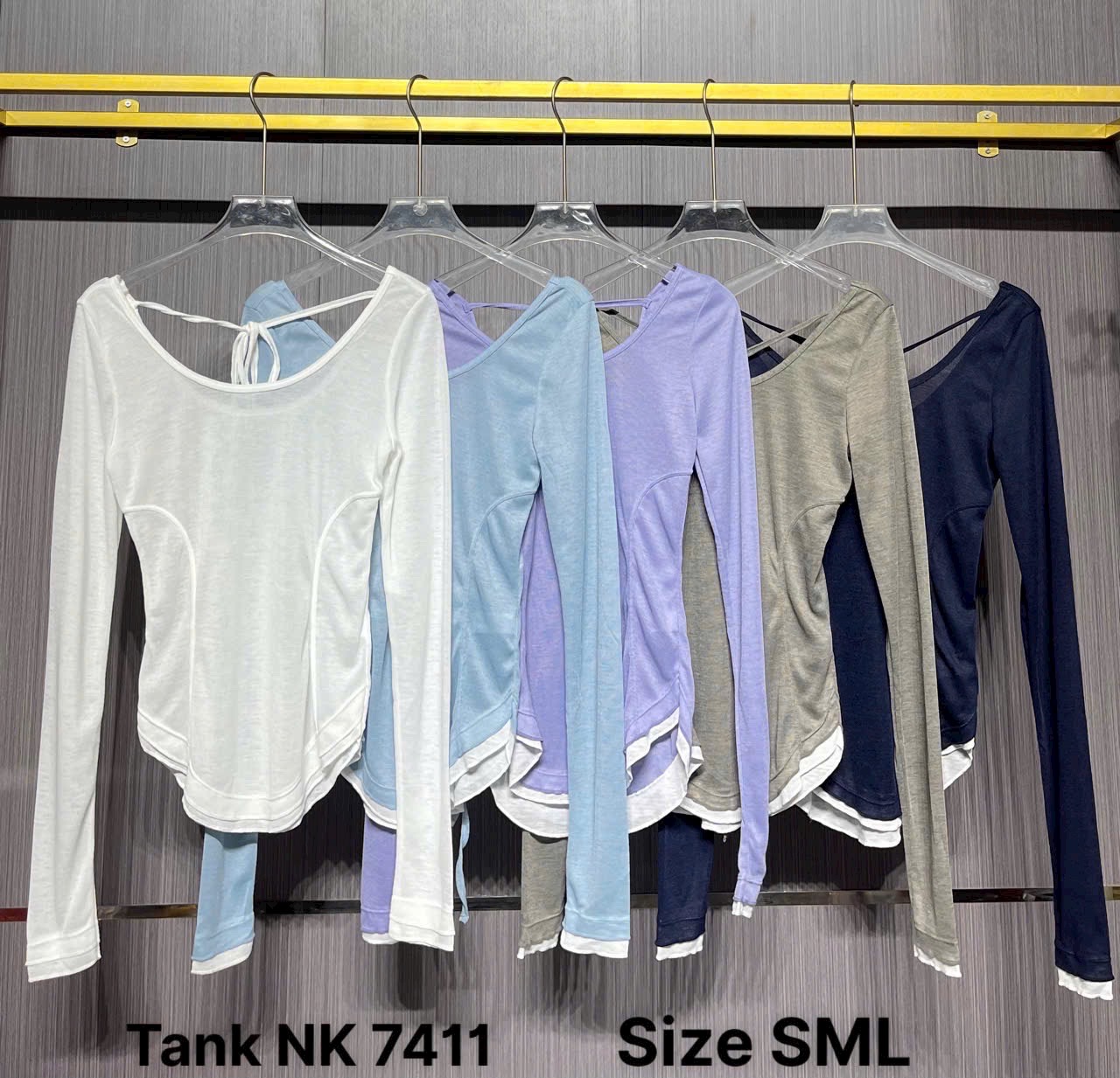 Áo Tanktop Thể Thao Nữ Tay Dài Lưng Dây Form Ôm Vải Lưới Giấy Thoáng Khí Nhanh Khô_thumbnail_5