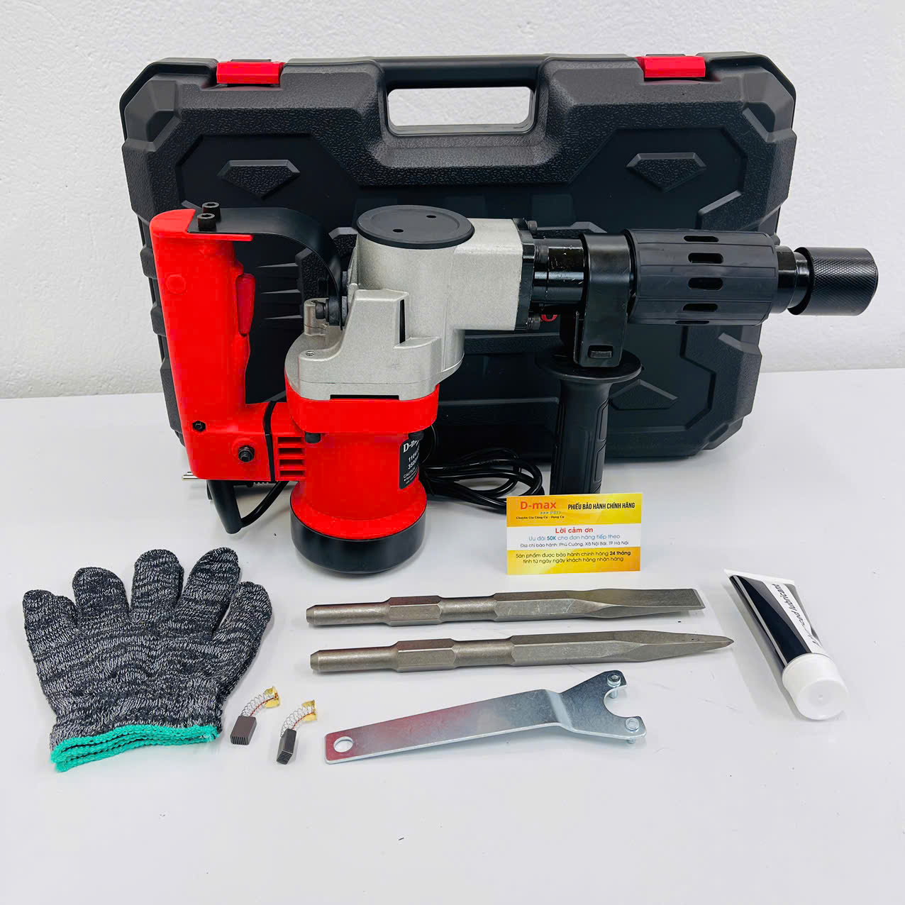Máy Chuyên Đục Tường Bê Tông D-max PRO DX-0810 (Màu Đỏ), Công Suất 1800W, Chuyên Dụng Cho Dân Thợ - Giá rẻ