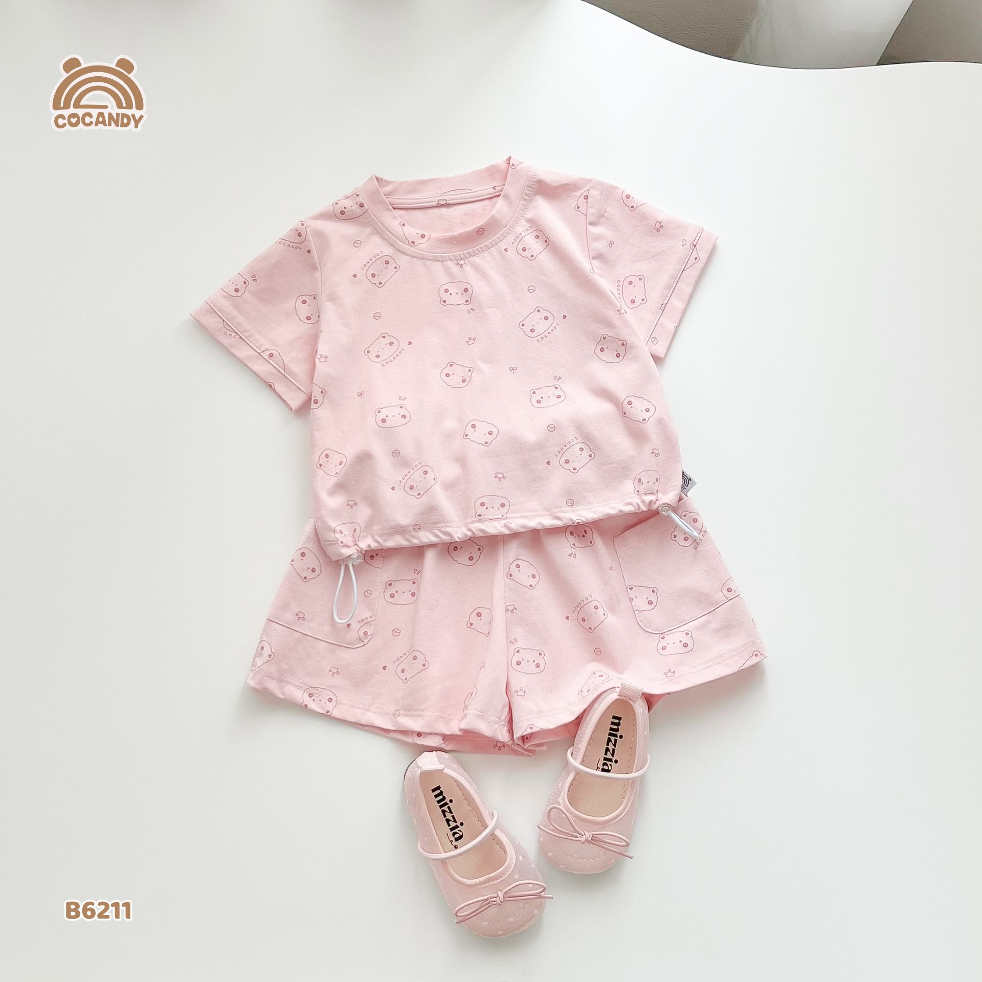 Bộ cộc HỒNG hình gấu ánh nhũ_thumbnail_2