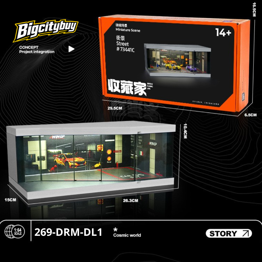 Garage Khung Thép 4 Tầng 1:64 Có Đèn – Diorama Lắp Ráp 3D Trưng Bày Xe Mô Hình Hot Wheels, Mini GT_thumbnail_11