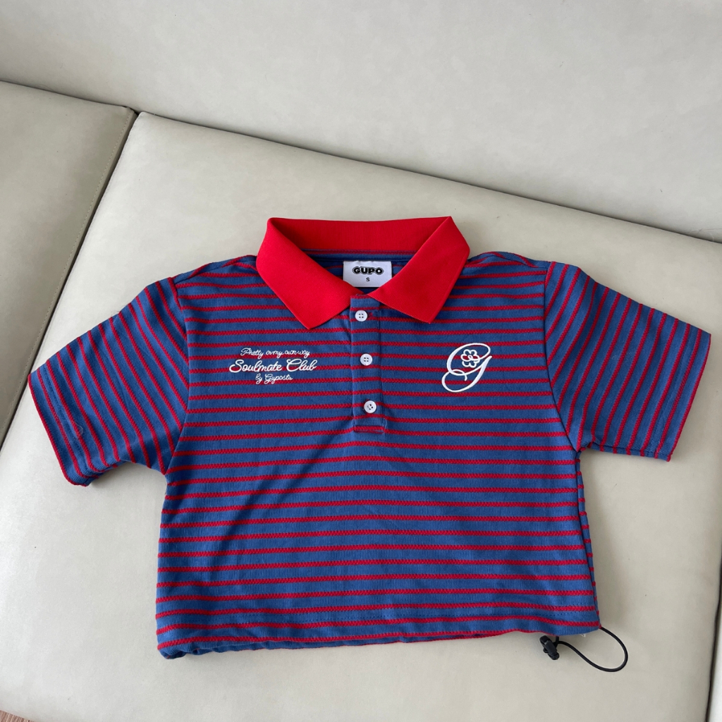 Áo Polo Crop Nữ GUPO Form Fit Thun Gân Co Giãn Dây Rút Gấu Áo Local Brand - PLS03_thumbnail_0