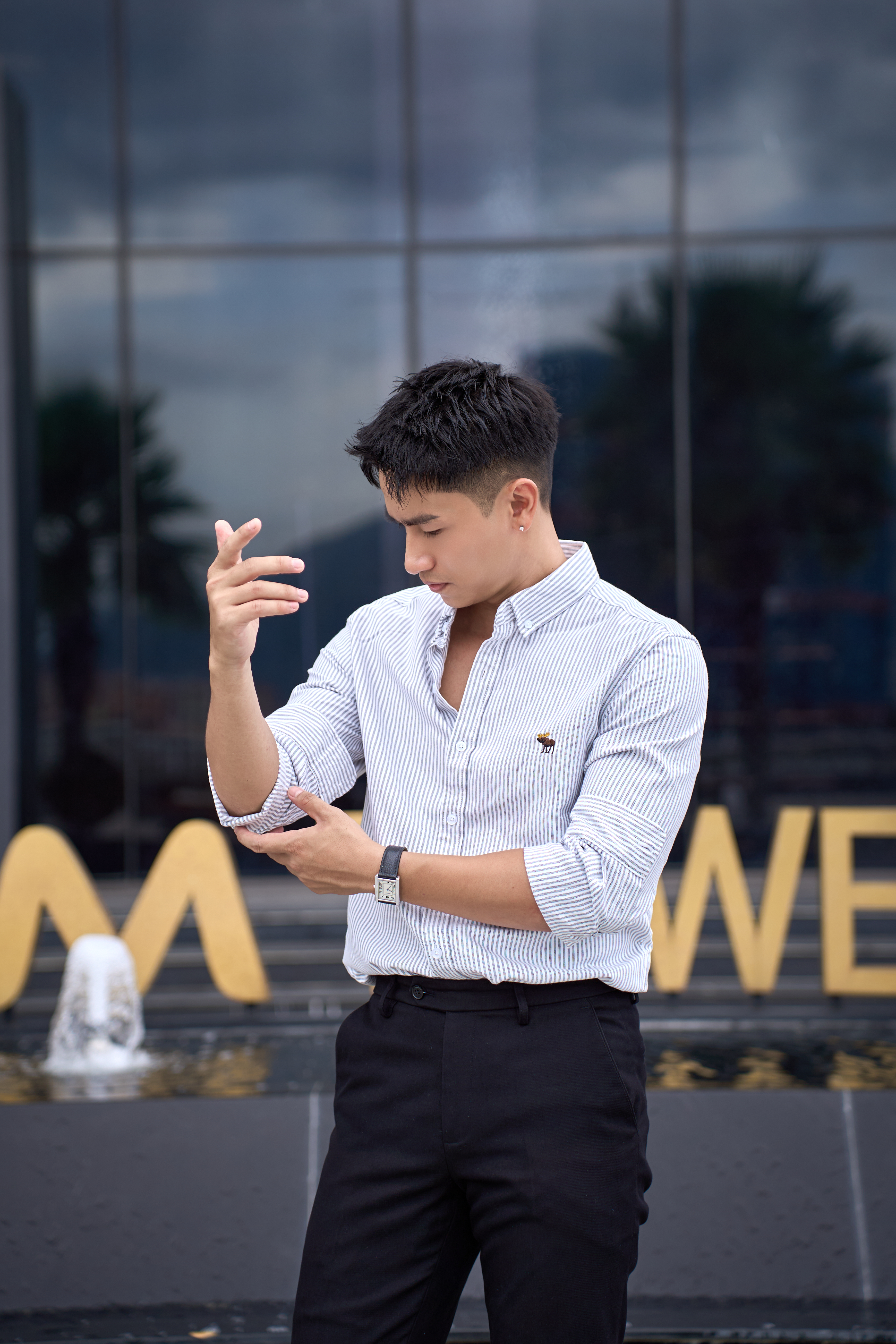 SA101 - Áo sơ mi nam dài tay kẻ sọc phong cách Nhật, dáng rộng thoải mái, chất cotton mềm mại_thumbnail_3