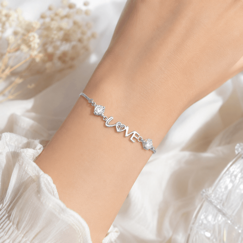 Vòng Tay Bạc Nữ Đính Đá Mẫu Chữ Love Cá Tính S925 VDS026 Tím_thumbnail_5