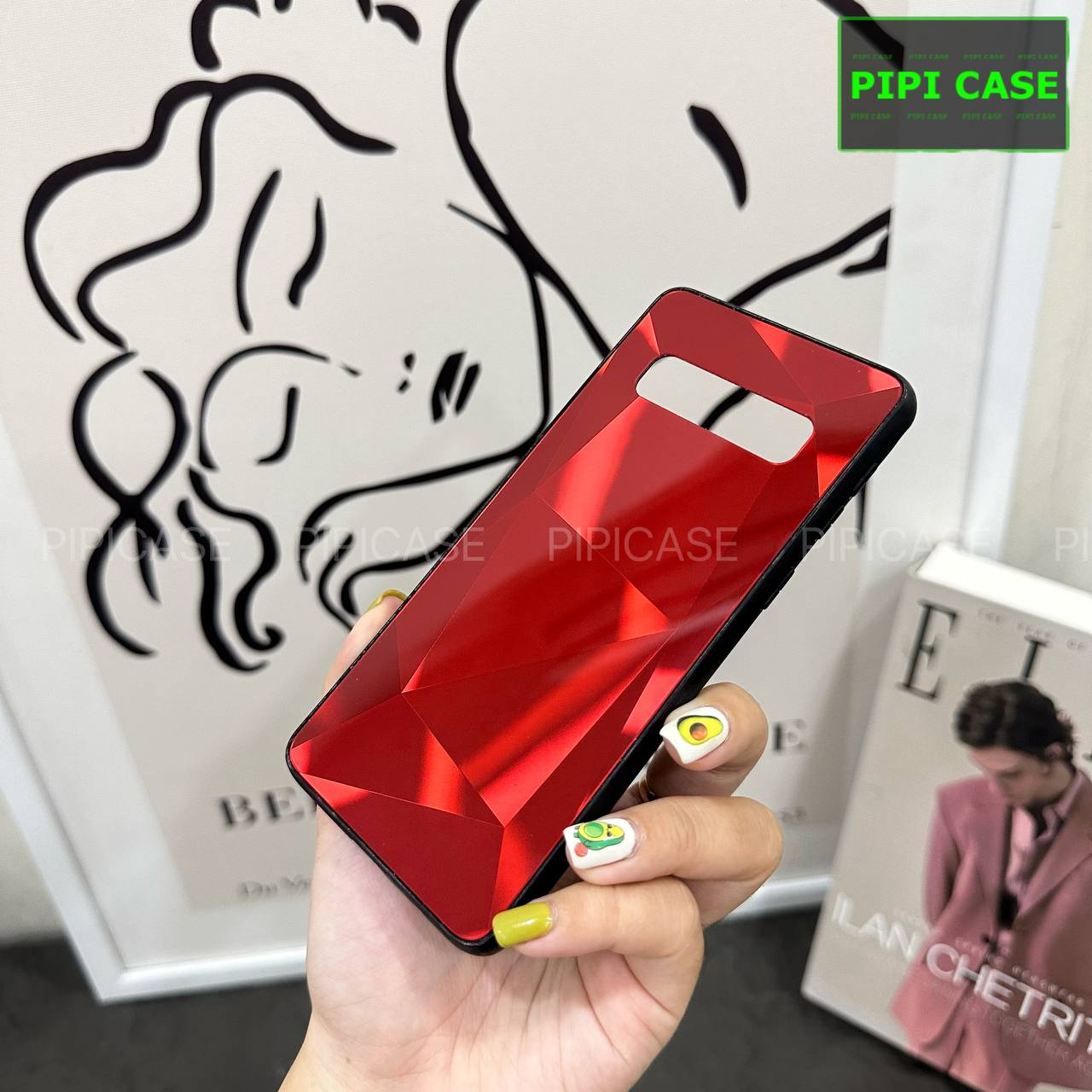 Ốp Lưng Samsung S10 - Kim Cương 6D - Đỏ_thumbnail_4