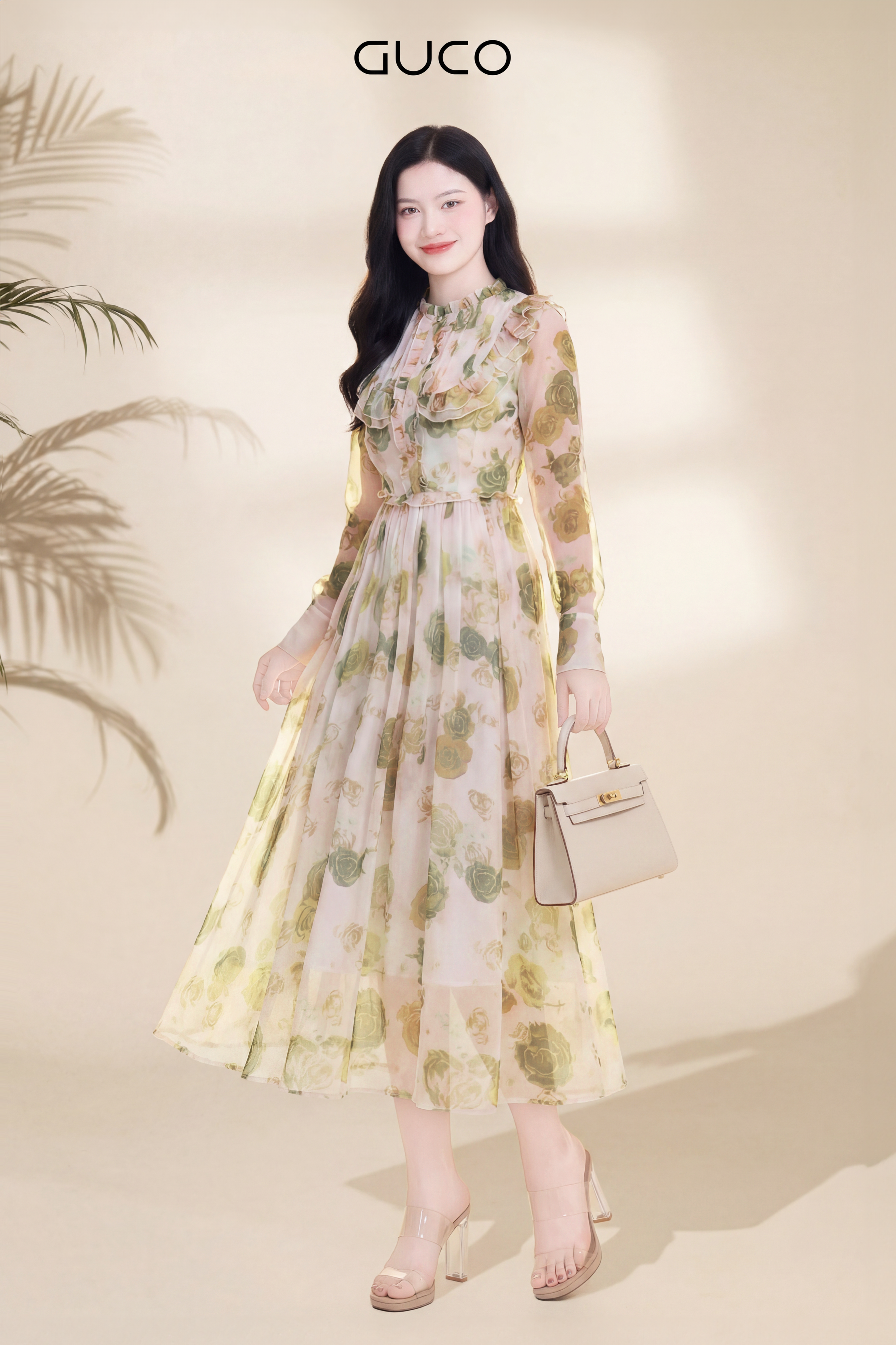 Đầm Maxi Hoa Vàng Xanh Pastel_thumbnail_2