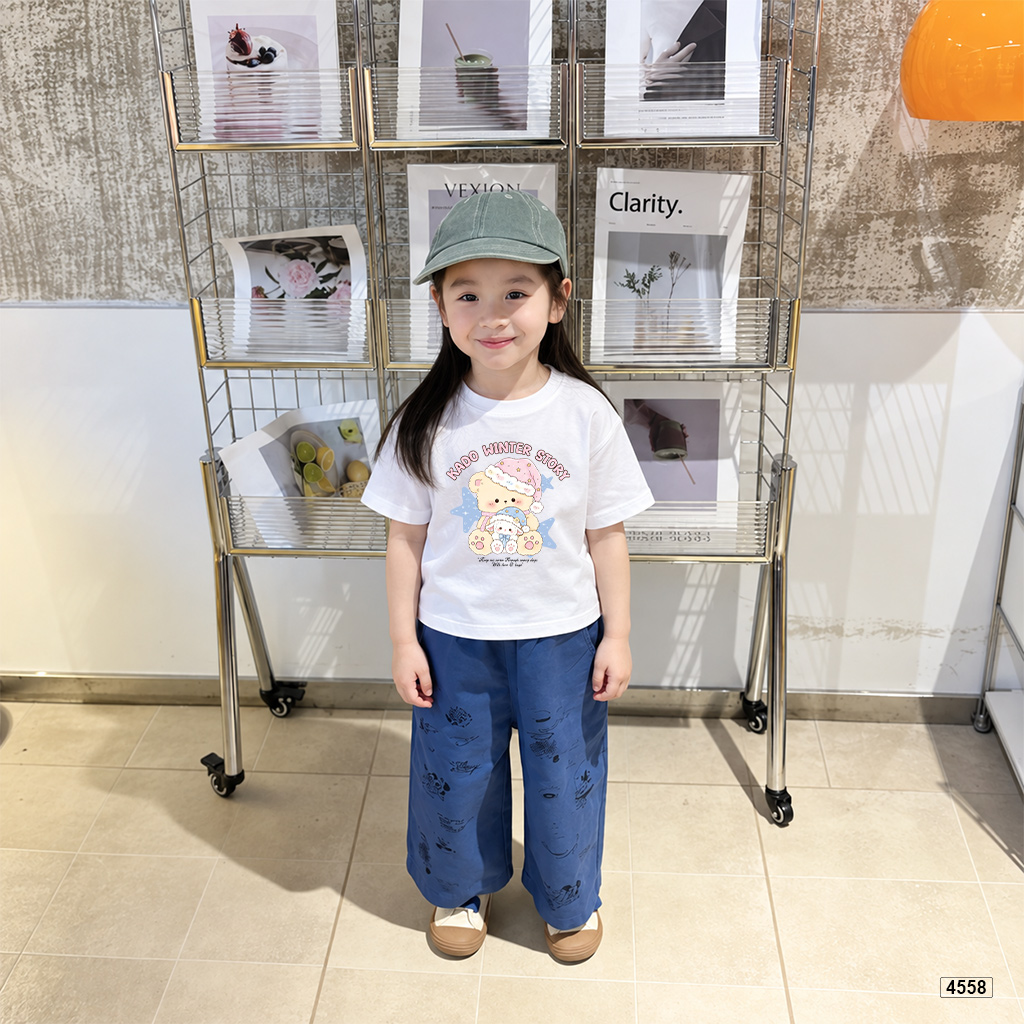 Áo thun bé gái form rộng gấu pastel Kado 4558_thumbnail_3