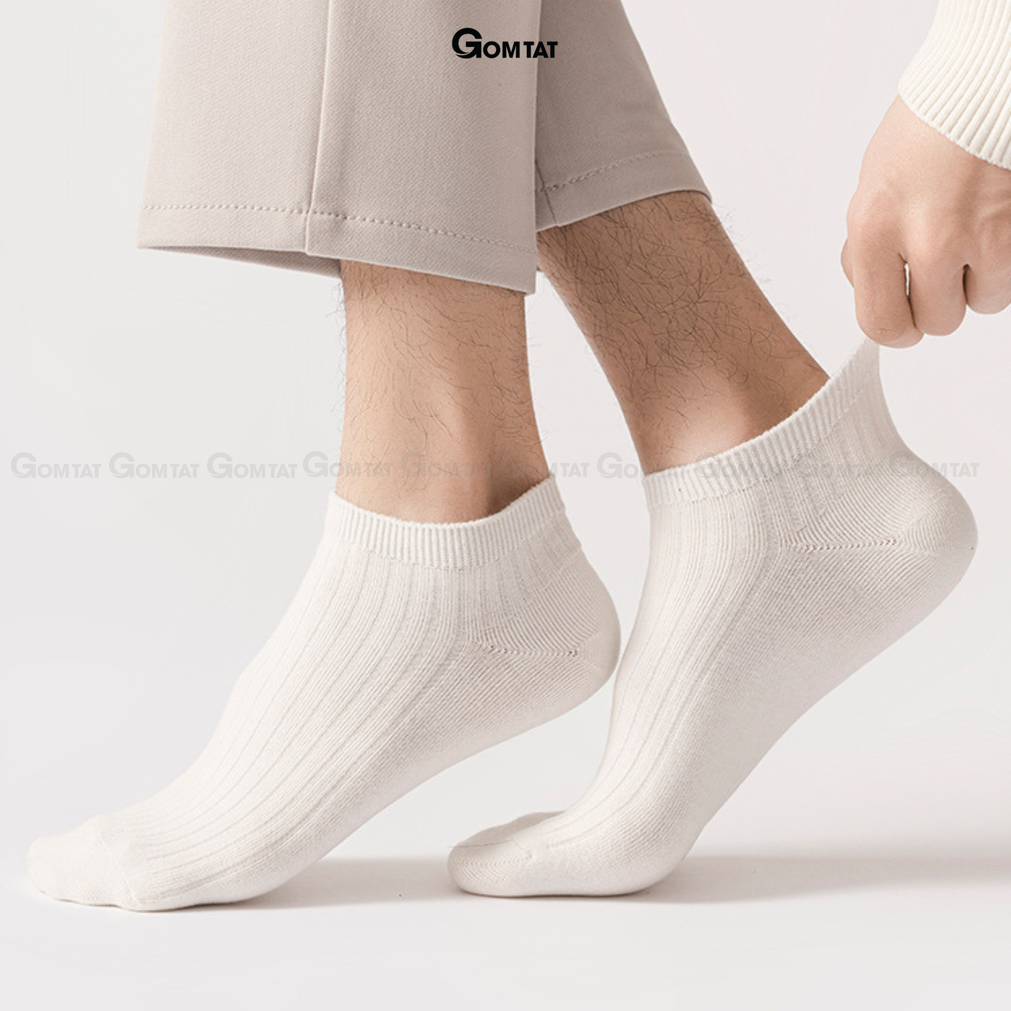Combo vớ cổ thấp nam GOMTAT trơn basic, chất liệu cotton cao cấp hút ẩm thoáng khí khử mùi -MIA-2005_thumbnail_7