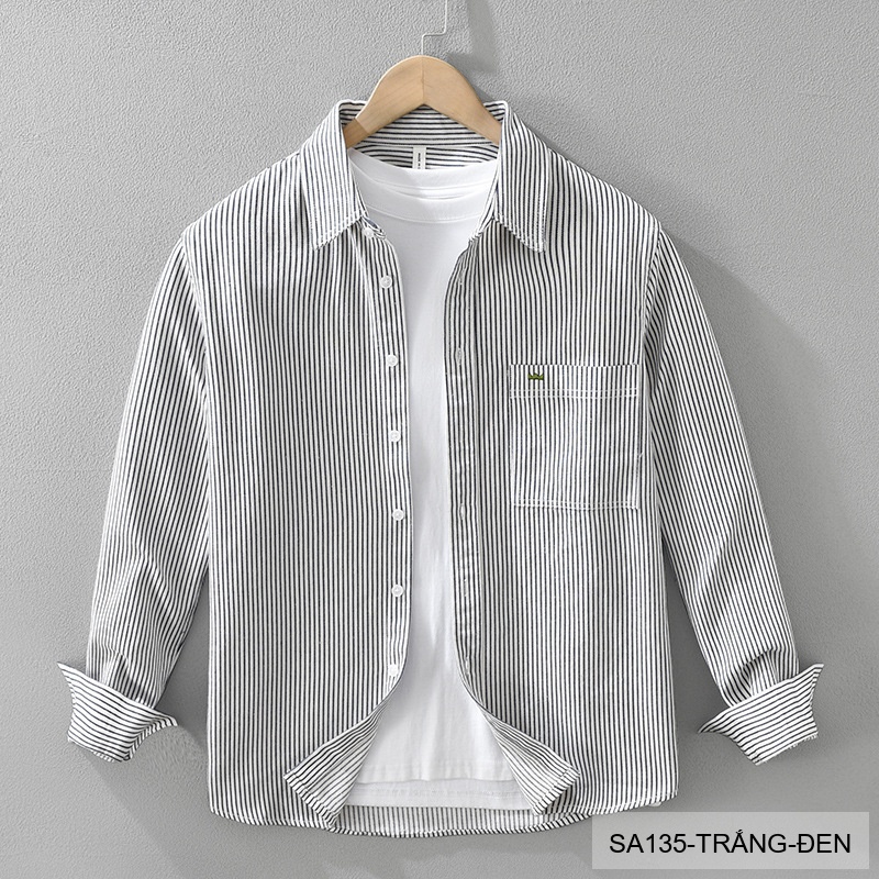 SA135 - Áo Sơ Mi Nam Dài Tay Phong Cách Nhật Bản Chất Cotton Thoáng Mát_thumbnail_0