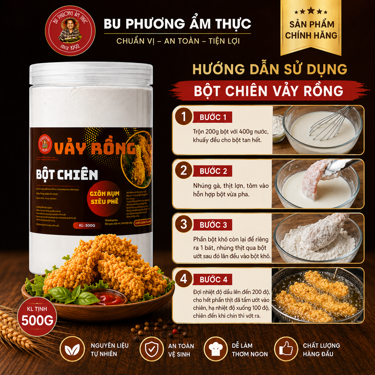 Bột Chiên Vảy Rồng Bu Phương 500G – Tạo Vảy Giòn Xốp Cho Gà Chiên Kiểu Nhà Hàng - BP23_thumbnail_6