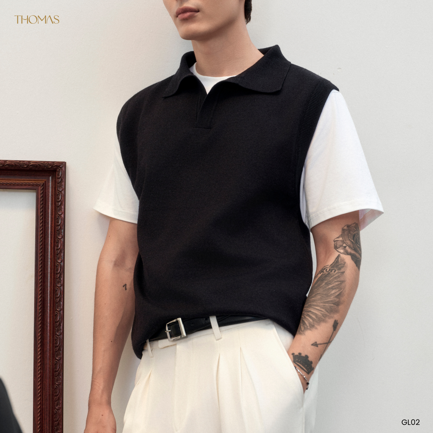 Áo Gile Dệt Kim Cổ Johnny Campus Sợi Rayon Form Regular_thumbnail_4