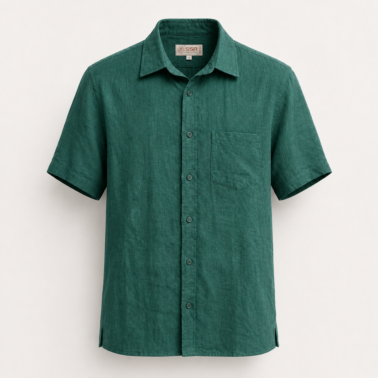 100% PREMIUM LINEN - SƠ MI NGẮN TAY CỔ ĐỨC - Vạt Ngang Túi Ngực_thumbnail_14