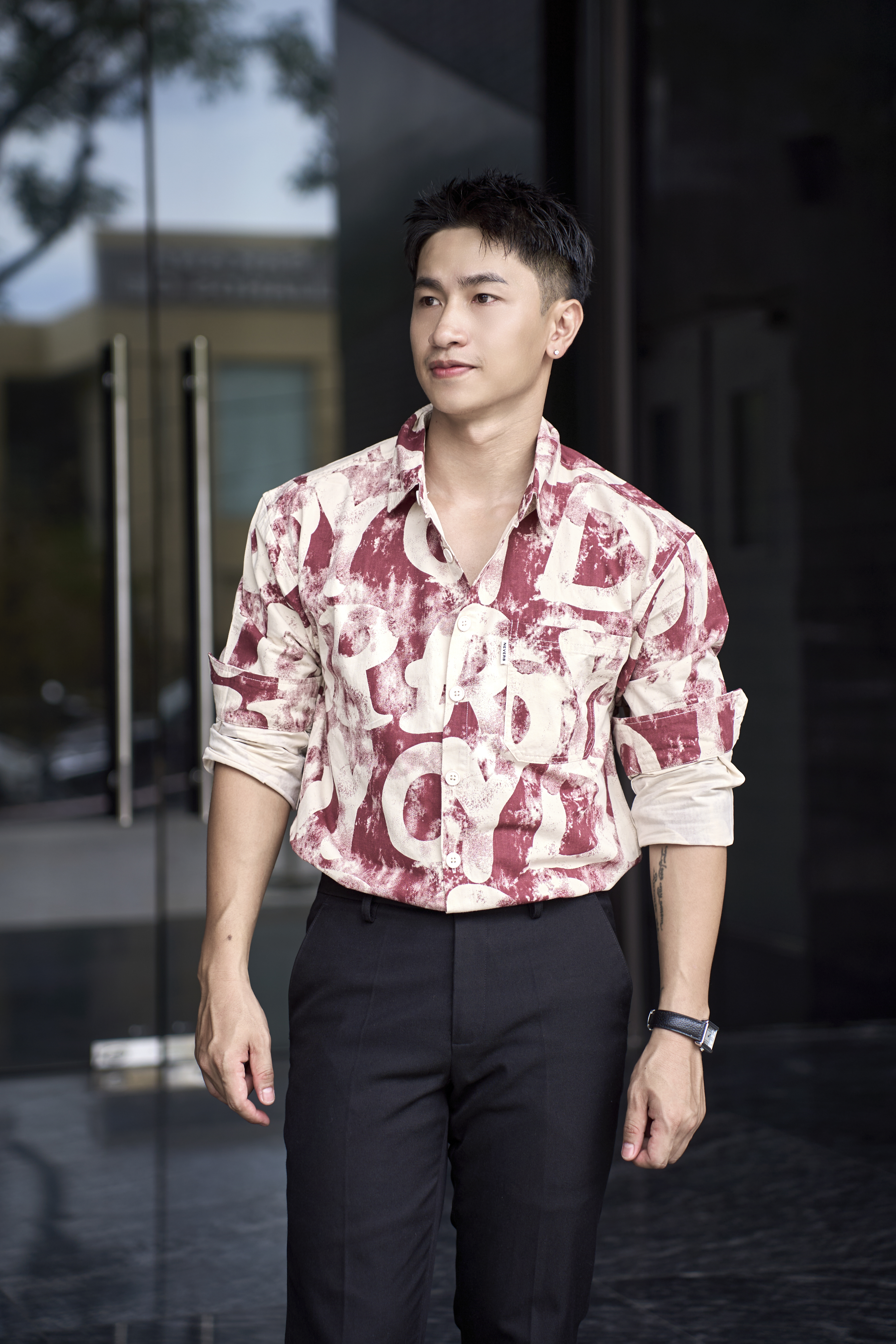 SA122 - Áo sơ mi dài tay họa tiết chữ phong cách Nhật Bản, chất cotton 100%, form rộng thoải mái_thumbnail_10