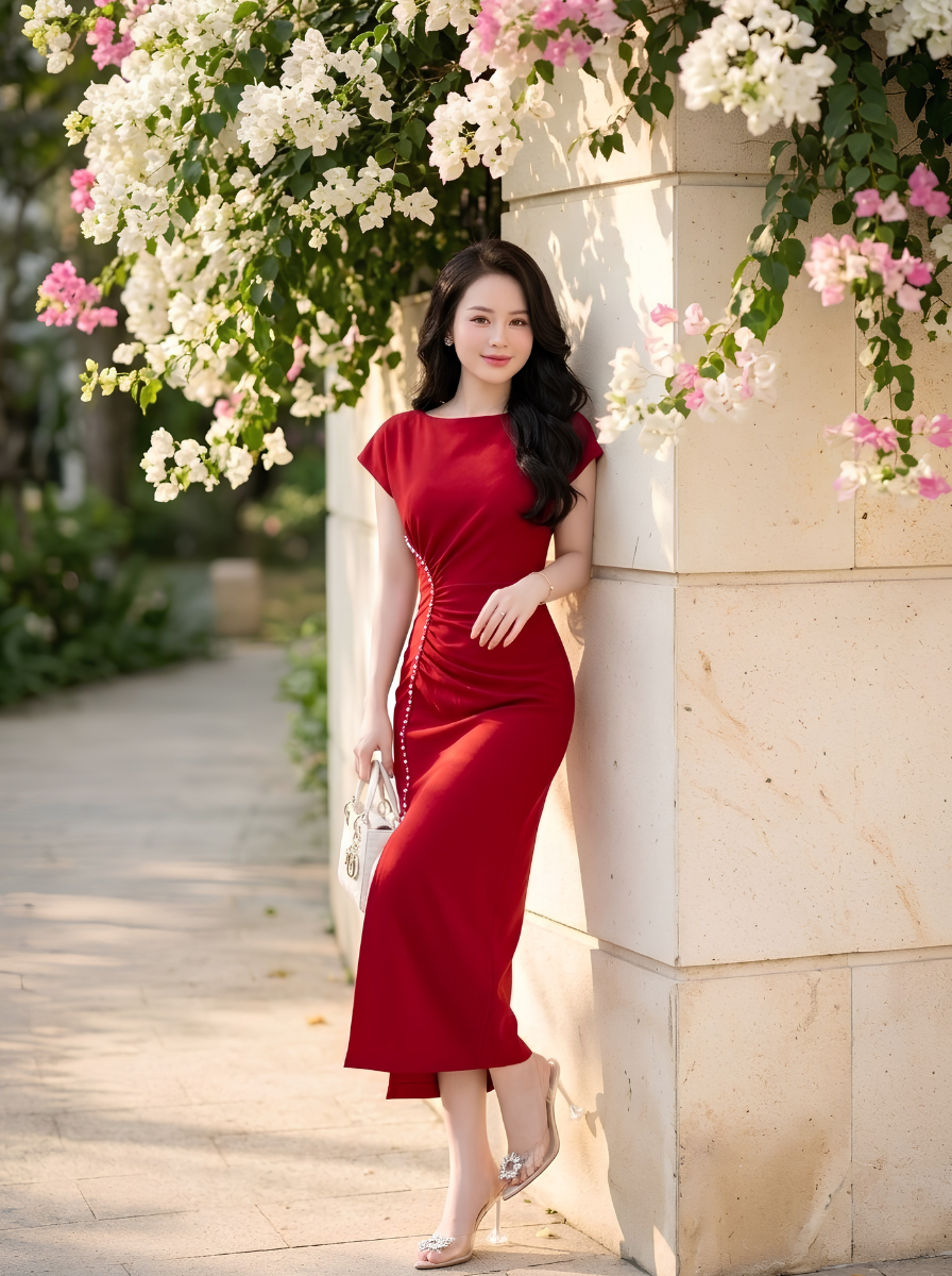 G61 - Đầm Body Xếp Li Đính Ngọc Cao Cấp_thumbnail_11