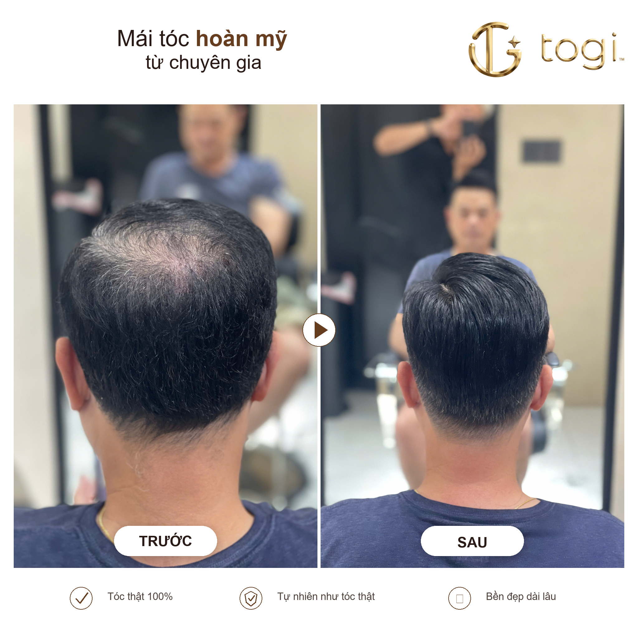 Togi65 sau gáy form tóc thật