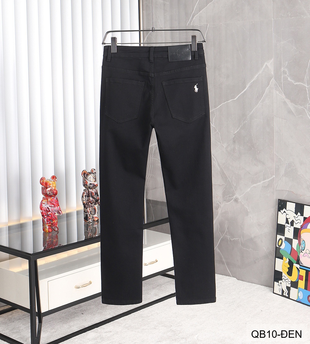 QB10 - Quần jeans nam ống nhỏ co giãn, màu trắng đen, phong cách basic mùa thu_thumbnail_9