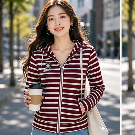 Thích Thư Áo Khoác Thun Sọc Mã G1 - Chất Liệu Cao Cấp Mềm Mịn Co Giãn Tốt Form Suông Thoải Mái Che Khuyết Điểm Phong Cách Trẻ Trung_thumbnail_4