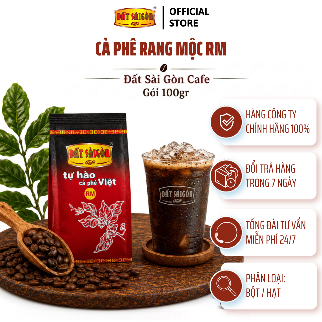 RM- 100g Cafe Ro + Moka Dành Cho Quán Café Pha Máy Tạo Lớp Crema Dầy Vàng Óng_thumbnail_3