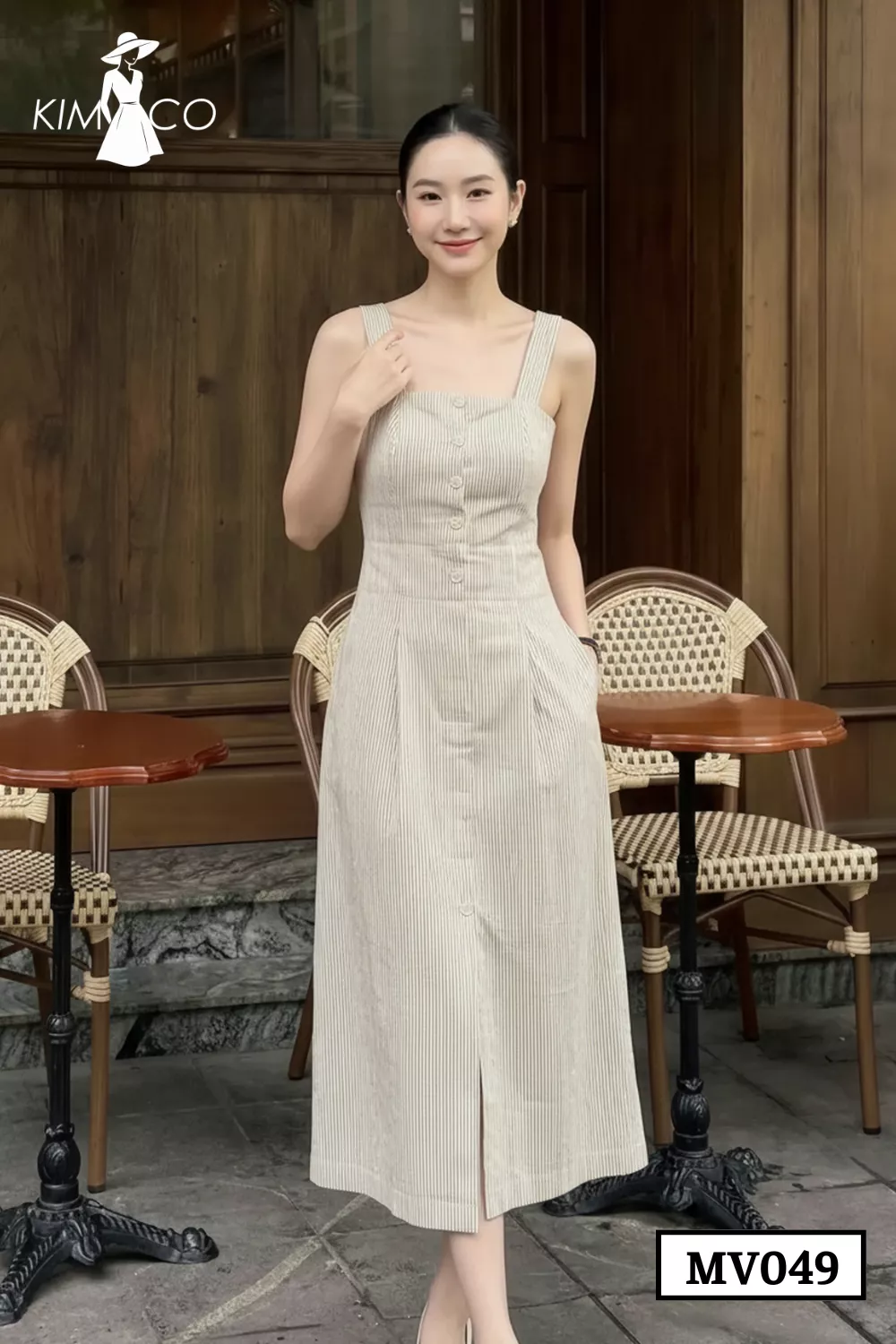 Đầm Linen Sọc Nắng Phố - MV049