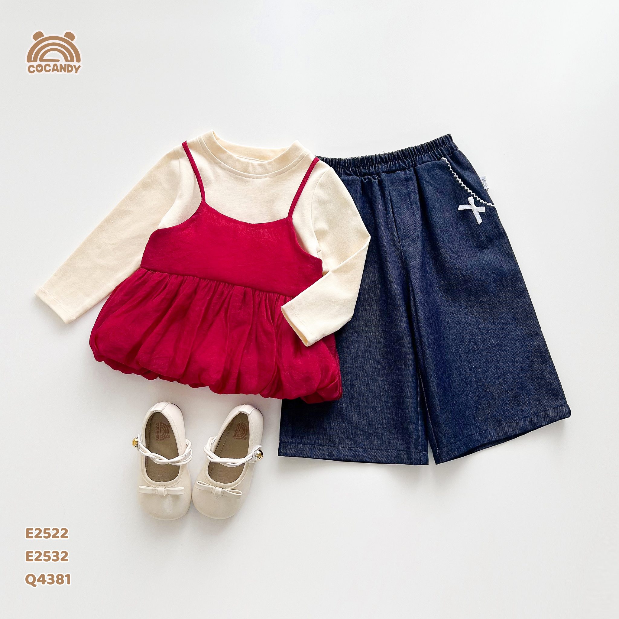 Set áo tơ 2 dây XANH form bí kèm scrunchies