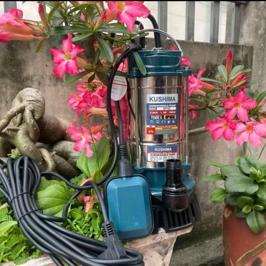 Máy bơm chìm KUSHIMA 760w/Điện áp 220v - Máy bơm chìm có phao chống cạn -Lõi đồng-Có phao chống cạn-Máy khỏe-Độ bền cao