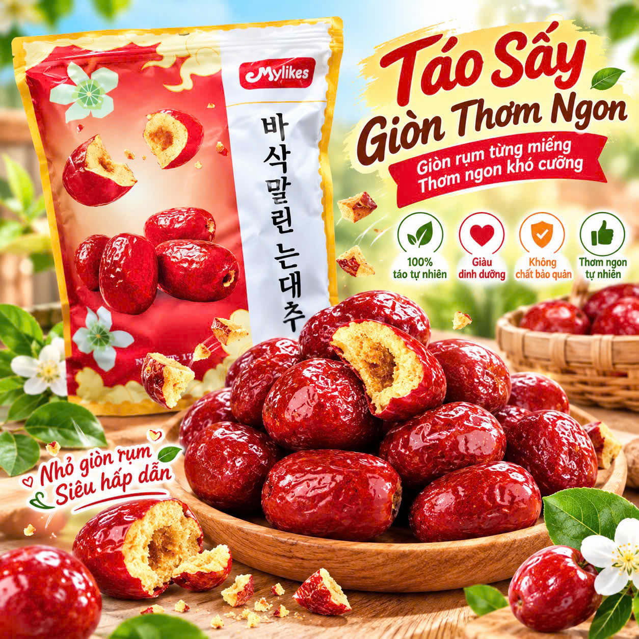 SET 2 GÓI TÁO ĐỎ SẤY