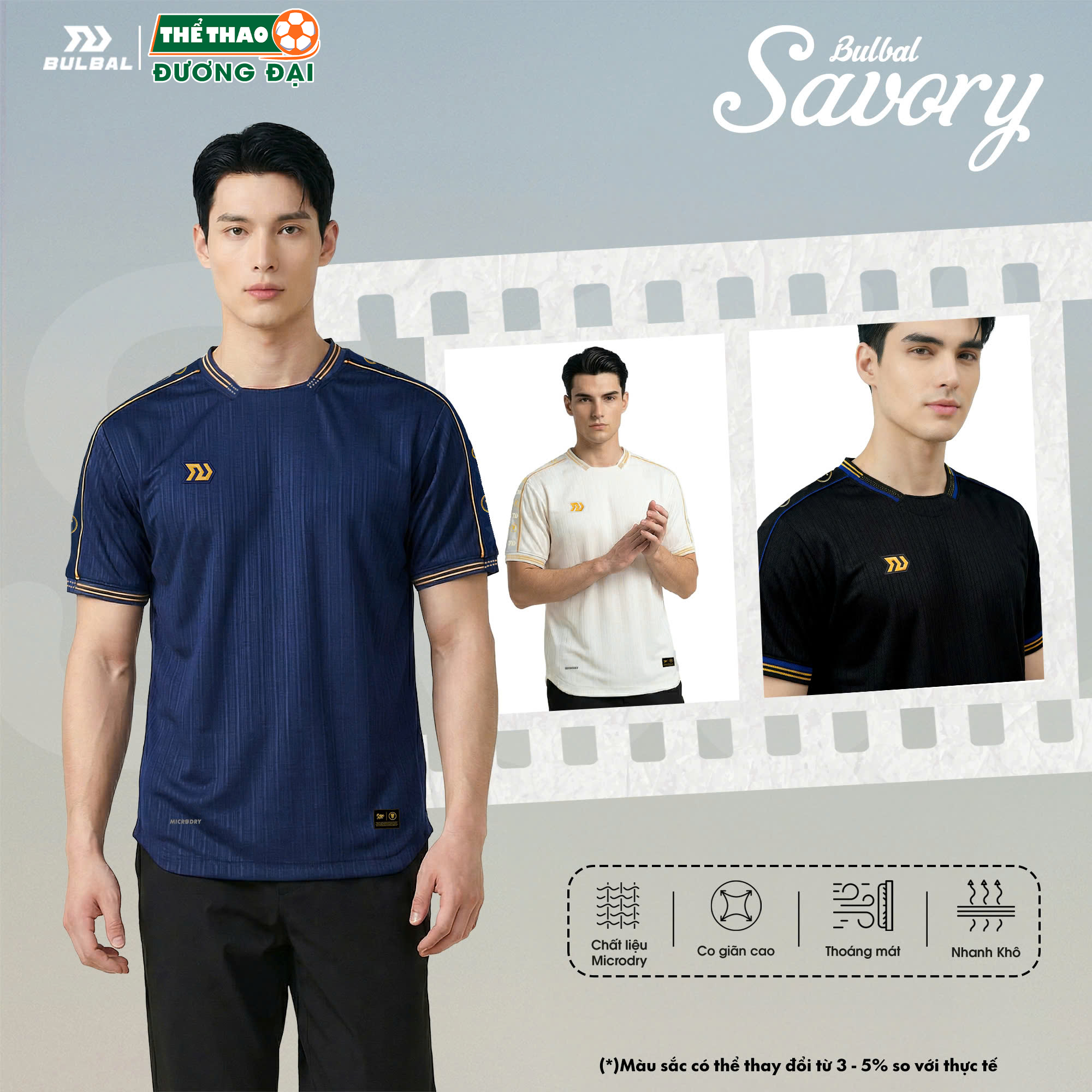 Áo Bóng Đá Bulbal Savory Vải Microdry Dệt Vân Cao Cấp Thoáng Khí Thể Thao Đương Đại