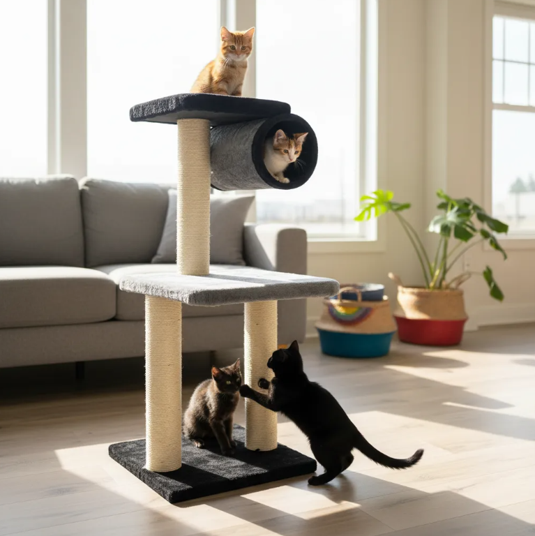 Torre Rascador Para Gatos Liho 3 Niveles Armable