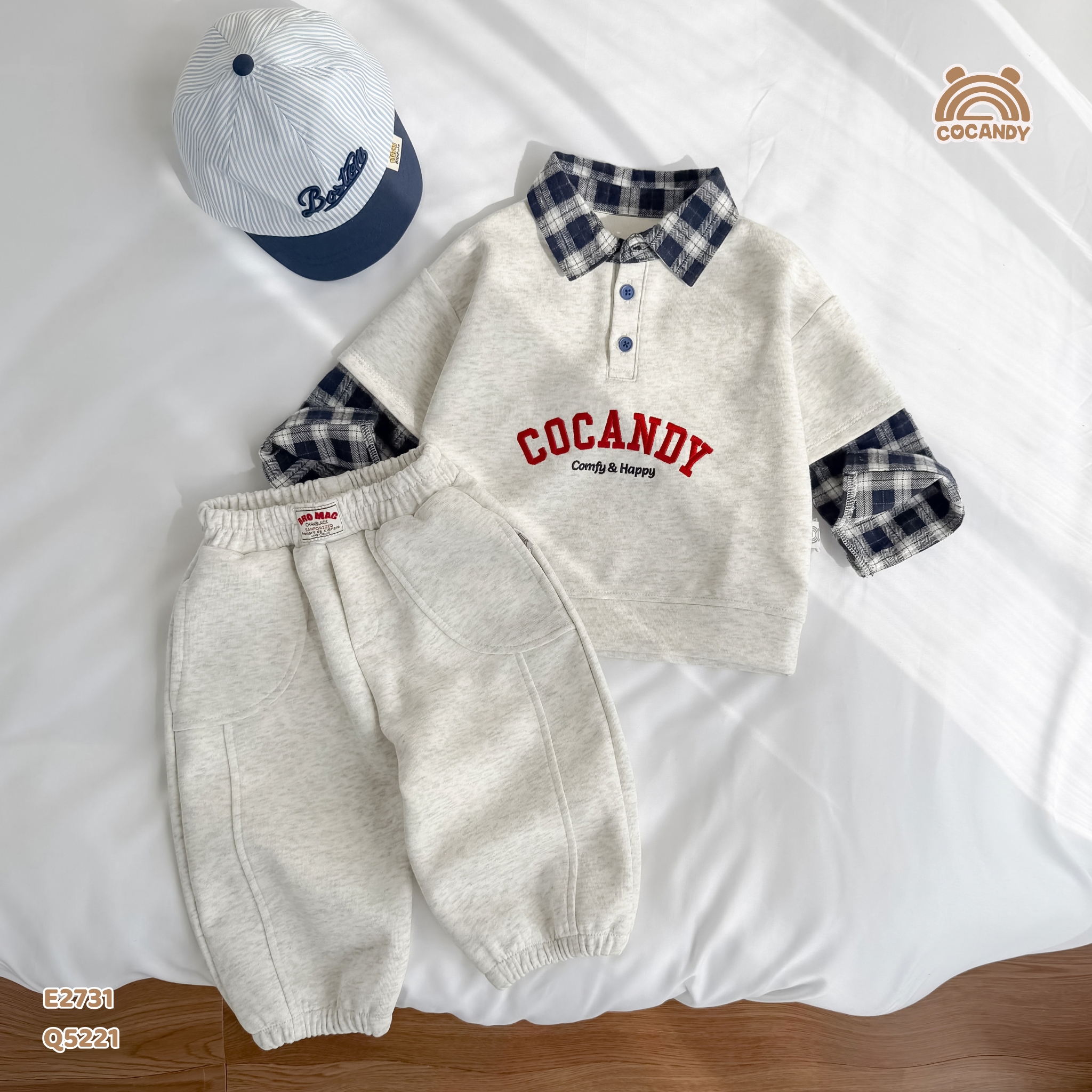 Áo dài nỉ GHI phối kẻ caro_thumbnail_6