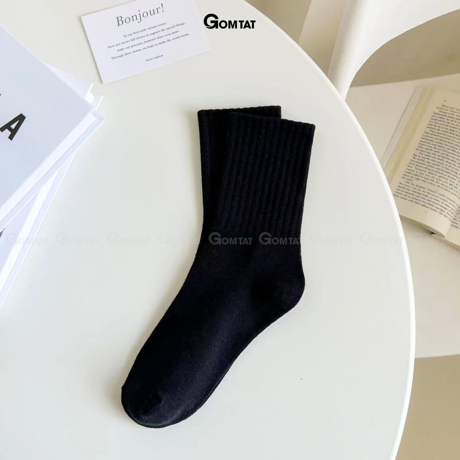 Combo tất cổ cao trơn sọc gân GOMTAT, vớ nữ cao cổ chất vải dày dặn êm ái, khử khuẩn thoáng khí - OAS-1701_thumbnail_12