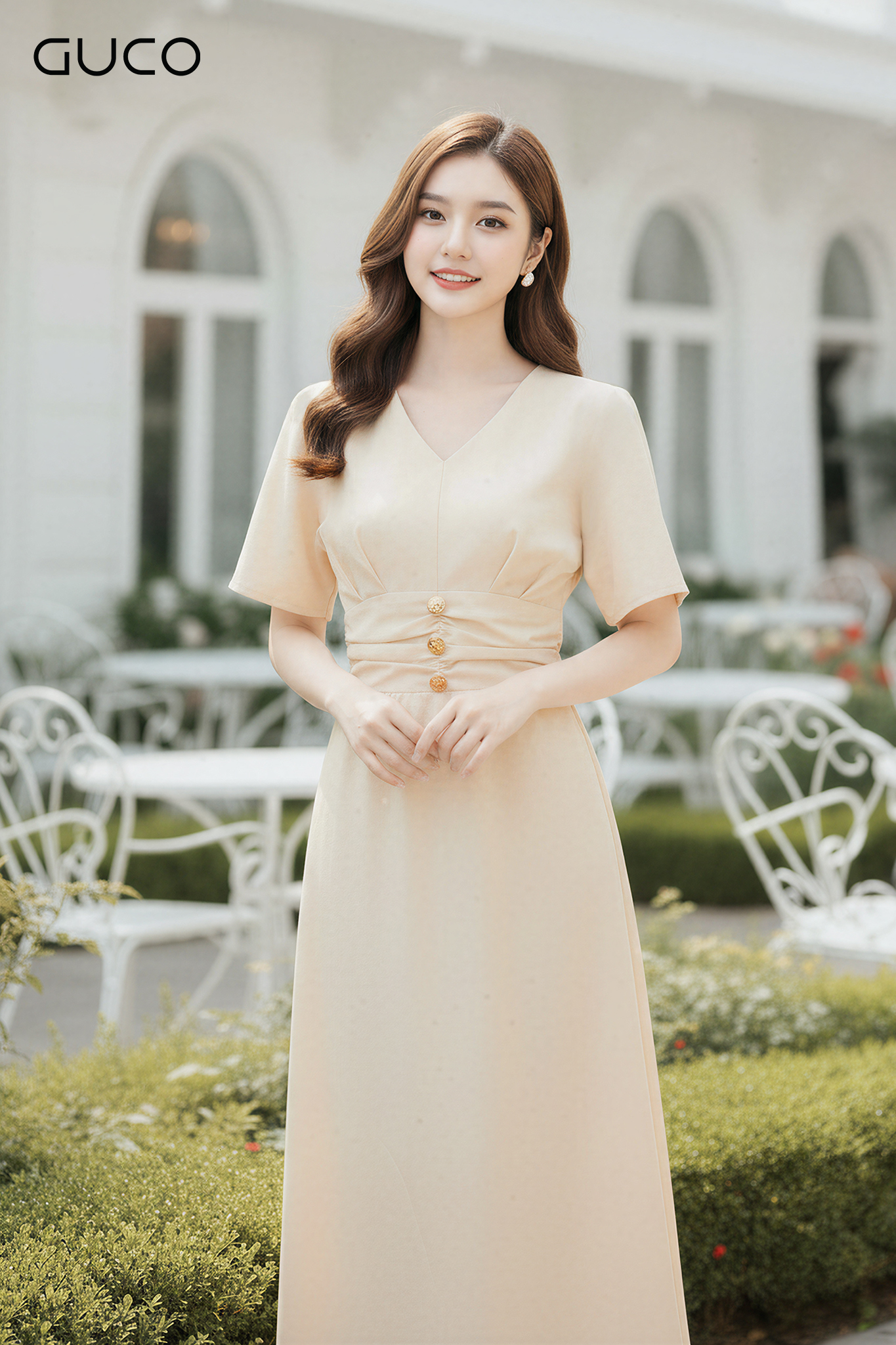 ĐẦM XÒE CỔ TIM NHÚN EO - KEM_thumbnail_2
