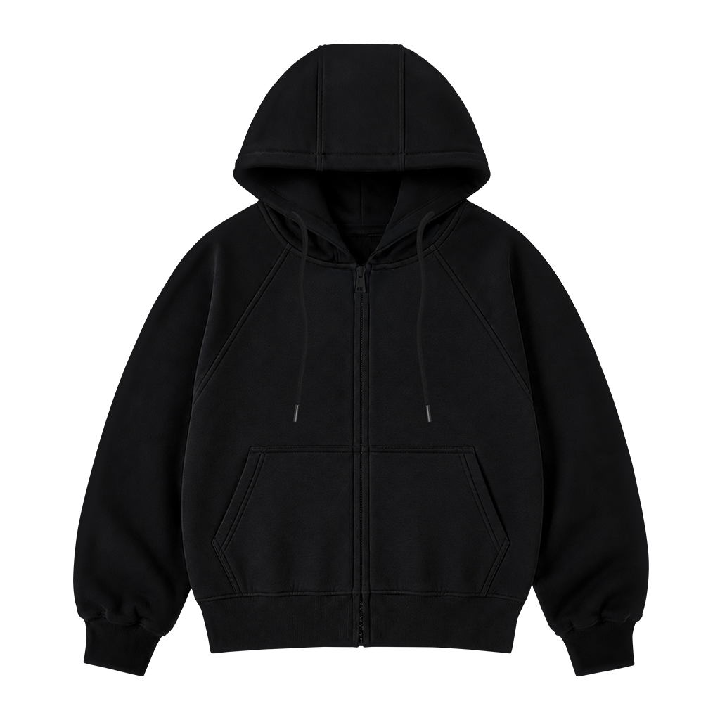 Áo hoodie zip Miucho form rộng basic vải nỉ 2 da trơn HDT00079_thumbnail_0