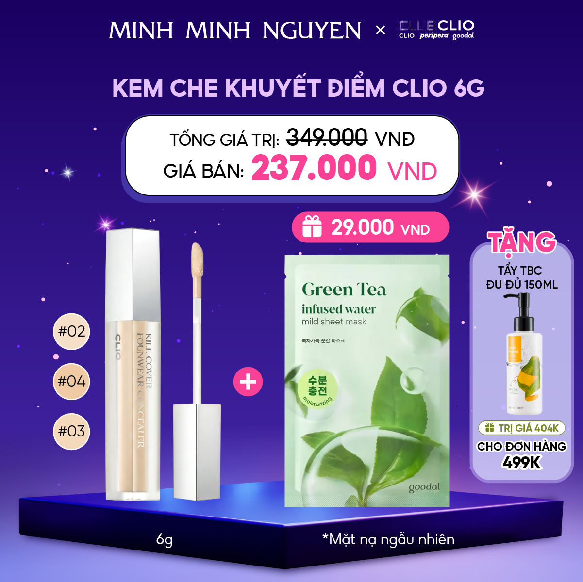 Kem Che Khuyết Điểm Clio (tặng 1 mask Goodal)