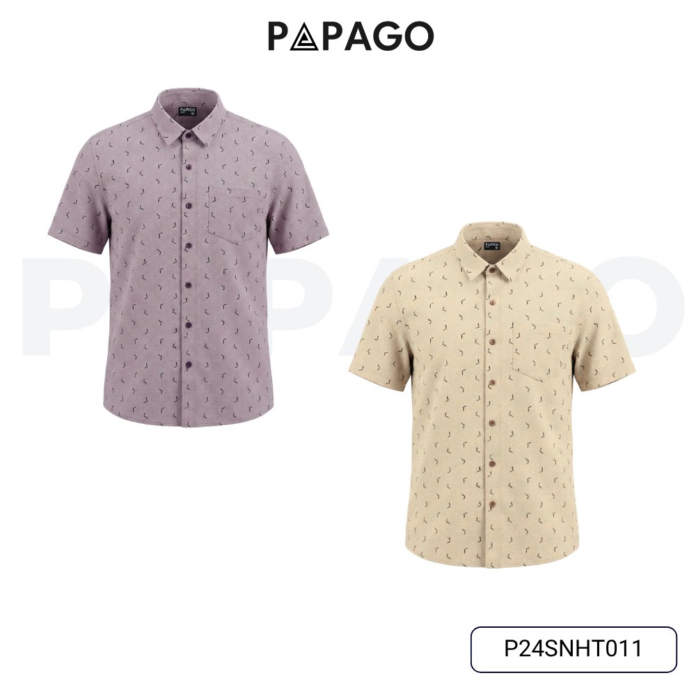 Combo 2 Áo Sơ Mi Nam Trung Niên PAPAGO Vải Xô Đũi Họa Tiết, Thấm Hút Mồ Hôi, Thoáng Khí - CB2SNHT011_thumbnail_8